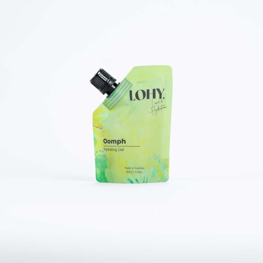 Green refillable pouch of curly hair gel
